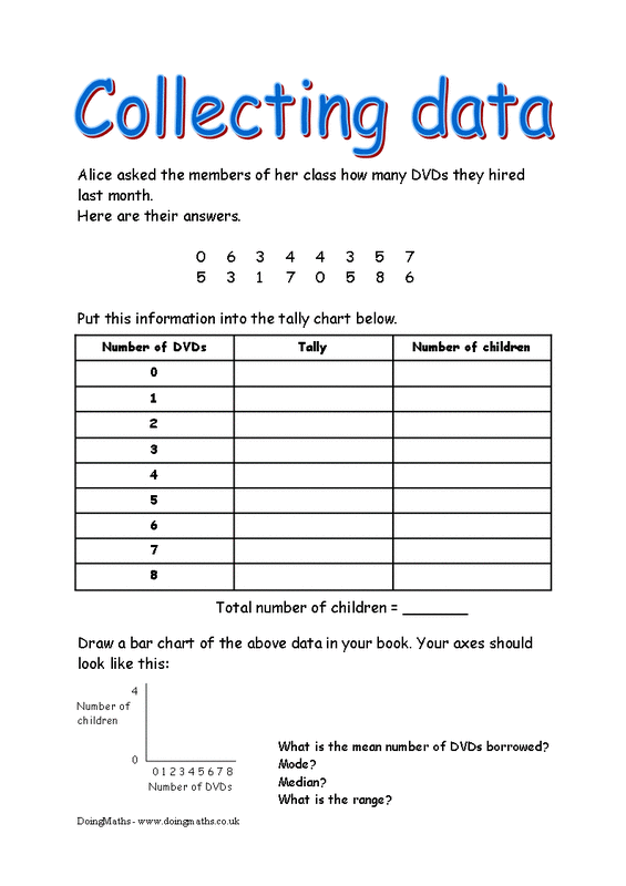 Free Printable Worksheets For Collecting Data