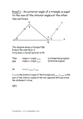 180 degrees in a triangle proof worksheet