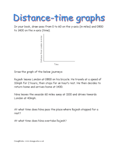 Distance time graph worksheet
