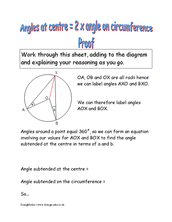 Angles subtended by an arc proof worksheet