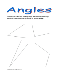 Estimating and measuring angles easier worksheet