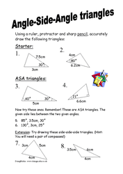 Constructing ASA triangles worksheet