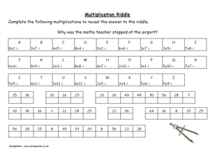 Multiplication riddle worksheet
