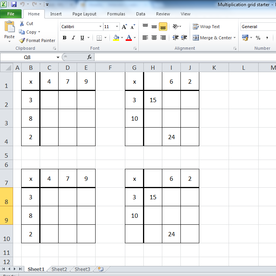 Multiplication grid starter