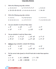 index notationpowers free worksheets powerpoints and