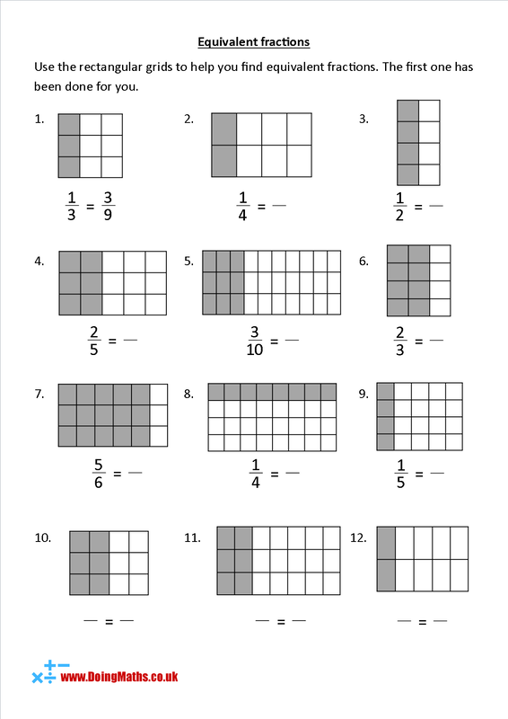 Fractions - DoingMaths - Free maths worksheets