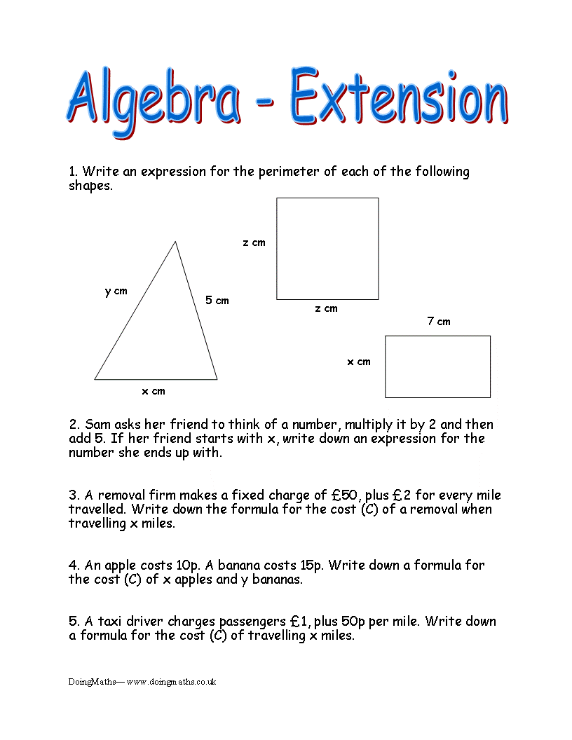 writing algebraic expressions from word problems worksheet