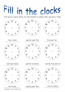 Basic time worksheet 2