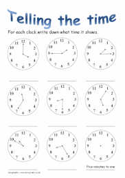 Basic time worksheet