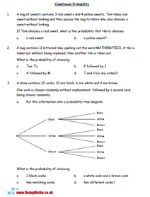 Conditional probability worksheet