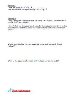 Solving quadratic equations on Omnigraph worksheet